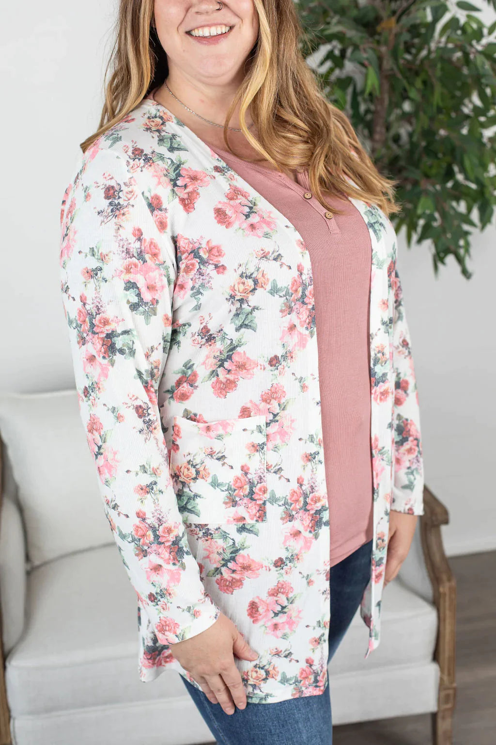 Anytime You Want Floral Cardigan - Ivory
