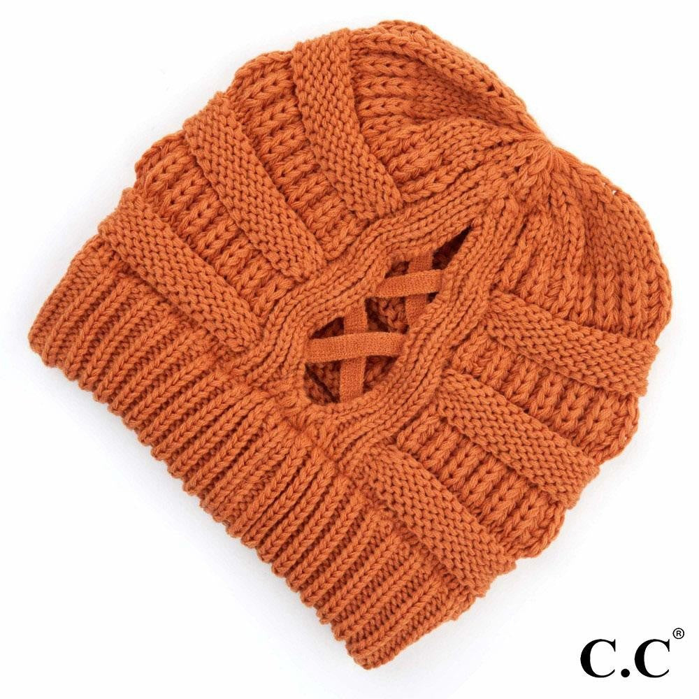 CC Criss-Cross Knit Beanie - Toffee