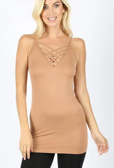 Seamless Lattice Front Cami - Dark Eggshell