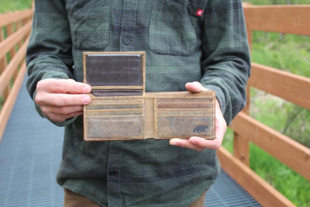 Bifold Leather Wallet - Antique Brown
