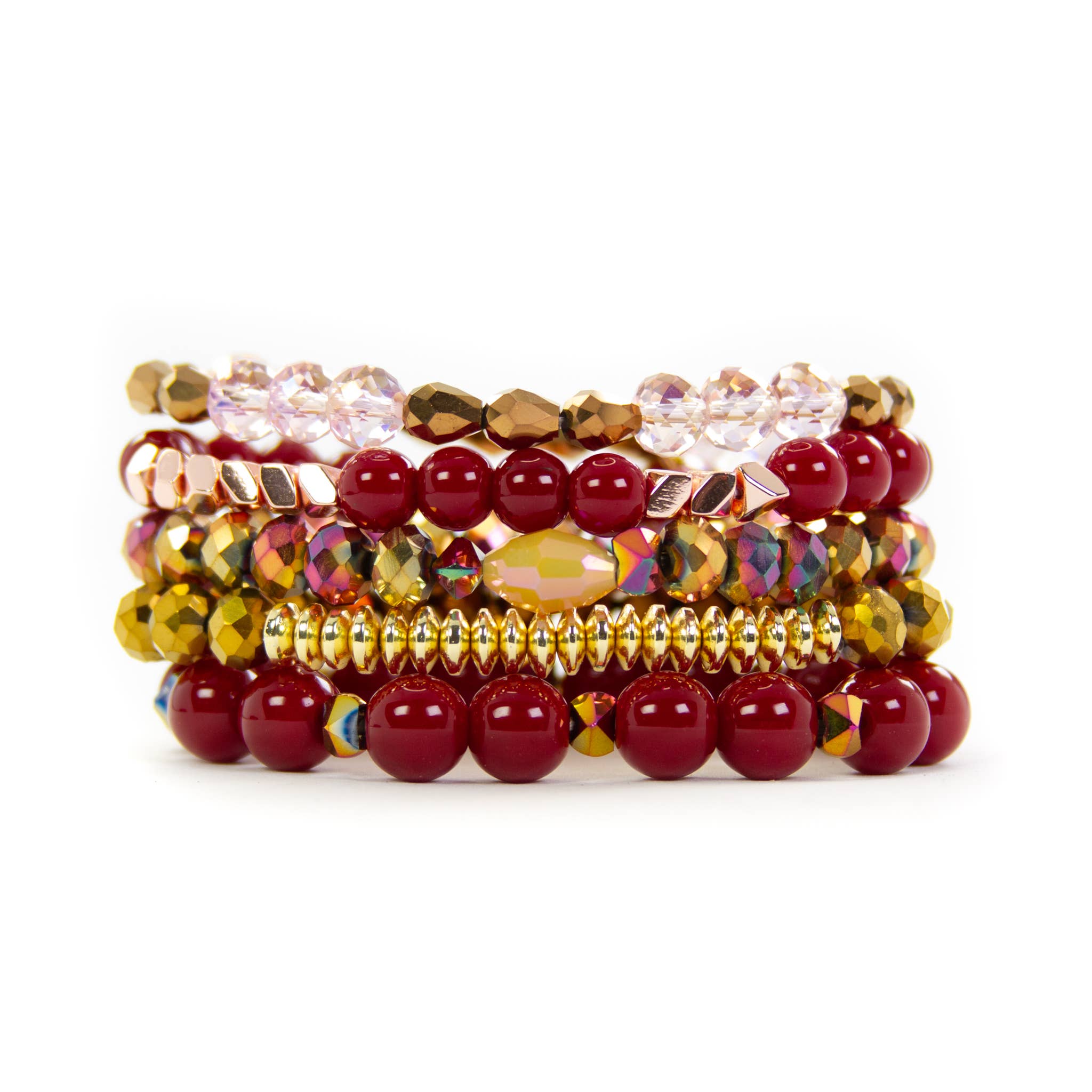 Marsala Rose Bracelet Stack