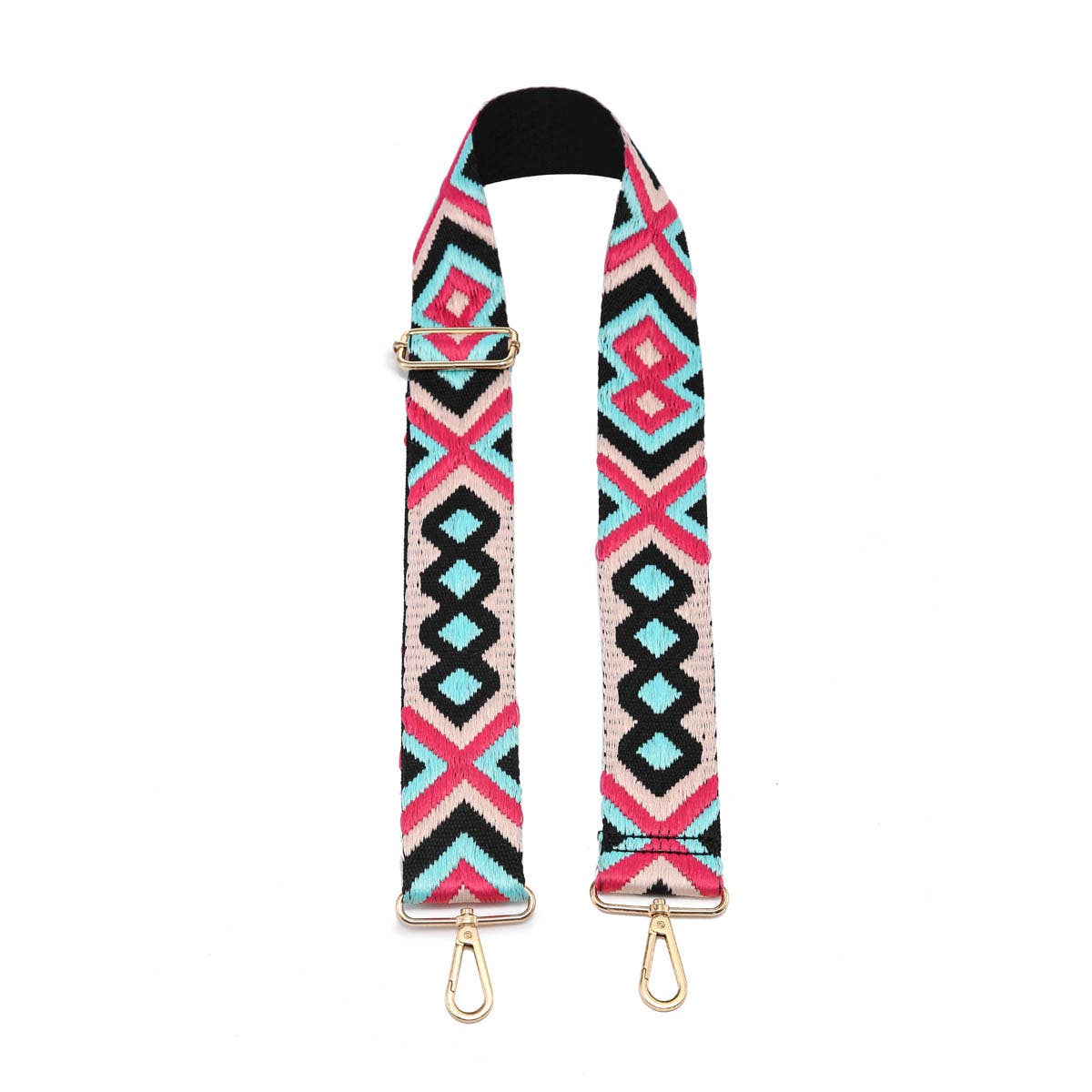 Crossbody Guitar Strap - Bohemian Mint & Fuchsia
