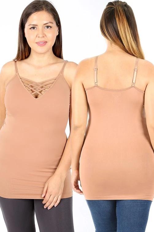 Seamless Lattice Front Cami - Dark Eggshell