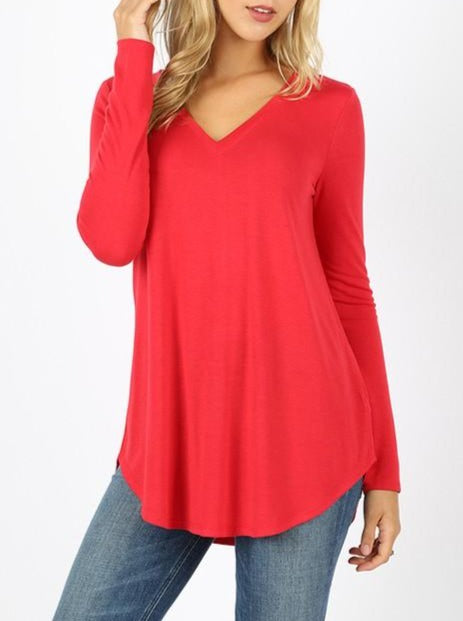 Easy Days Hi-lo Tee - Ruby