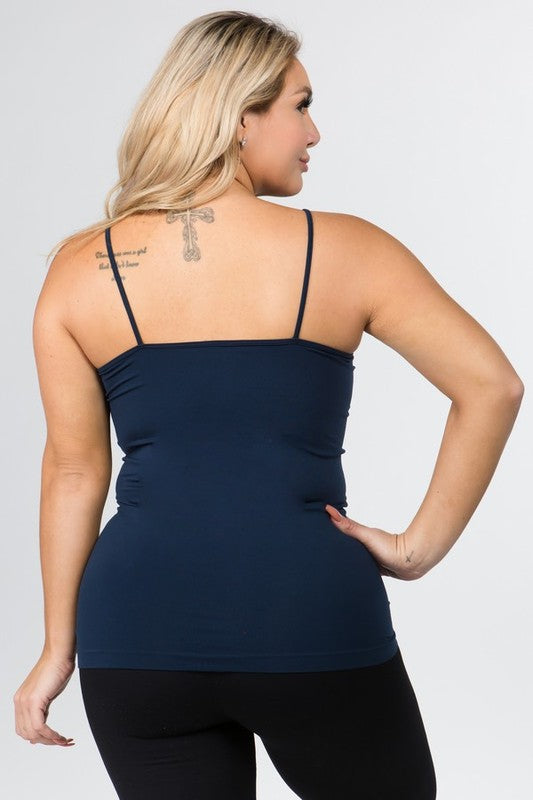 Seamless Single Criss Cross Tank - Navy Blue