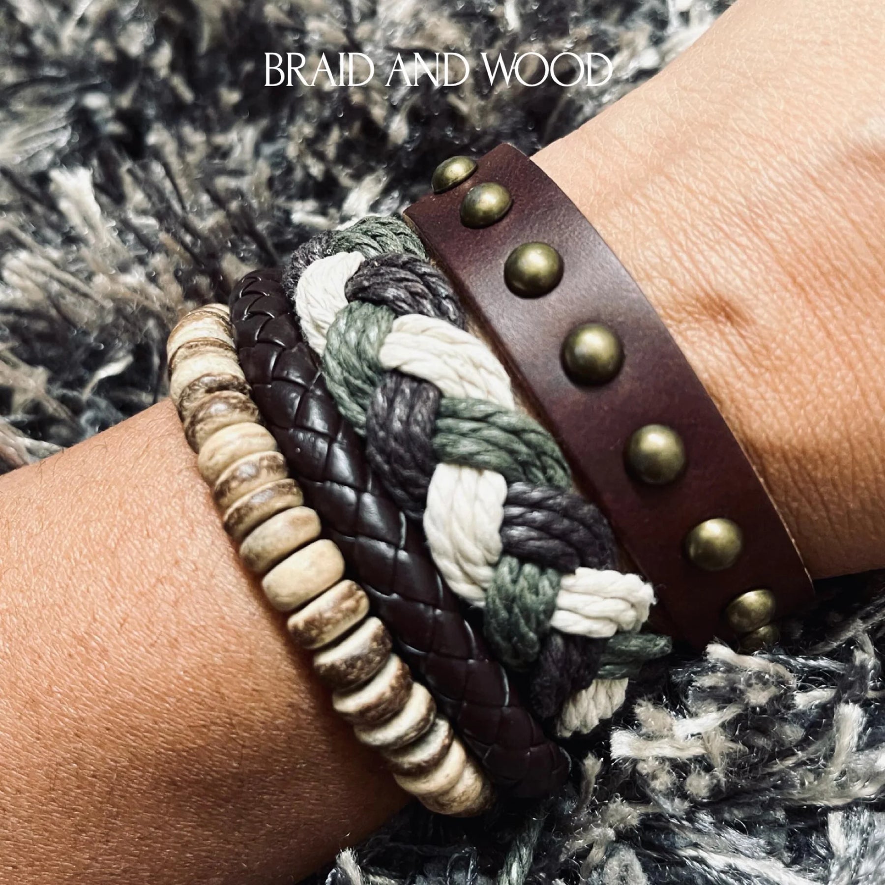 Kingdom Girl - Boho Bracelet Set - Braid & Wood