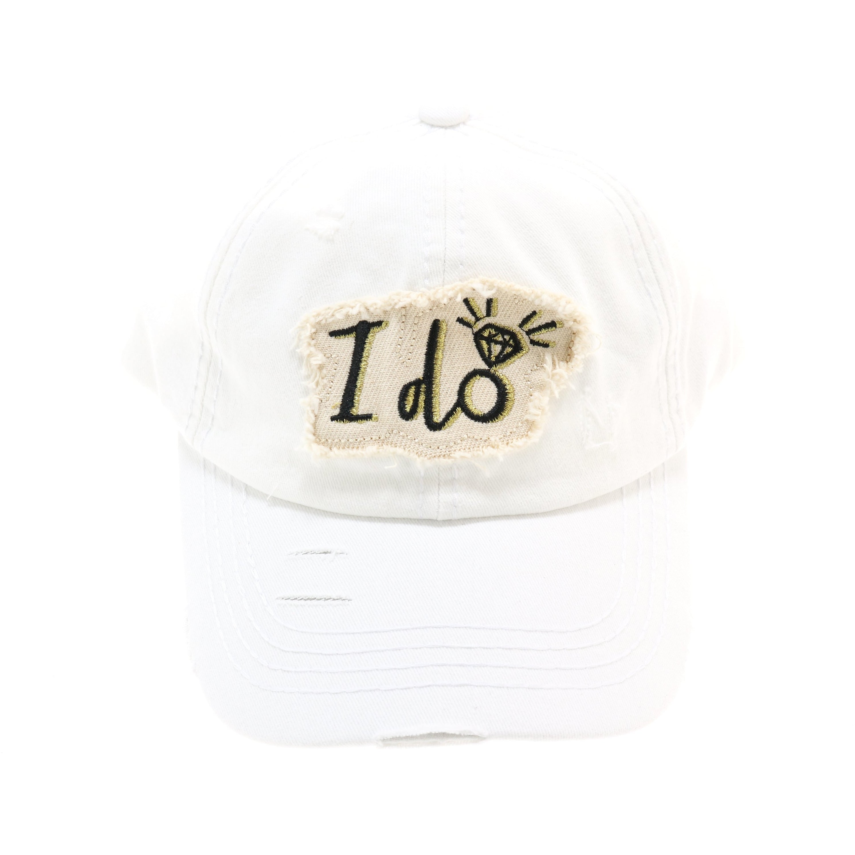 CC High Vintage Wash Distressed I Do Ball Cap - White