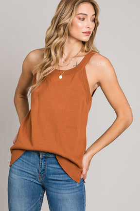 Forever Mine Sweater Tank - Chestnut