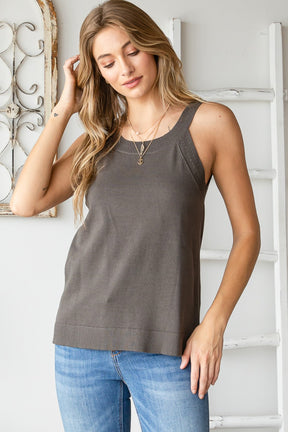 Forever Mine Sweater Tank - Charcoal