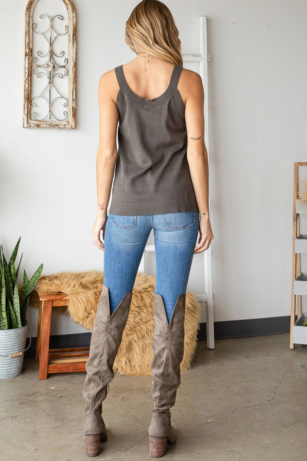 Forever Mine Sweater Tank - Charcoal
