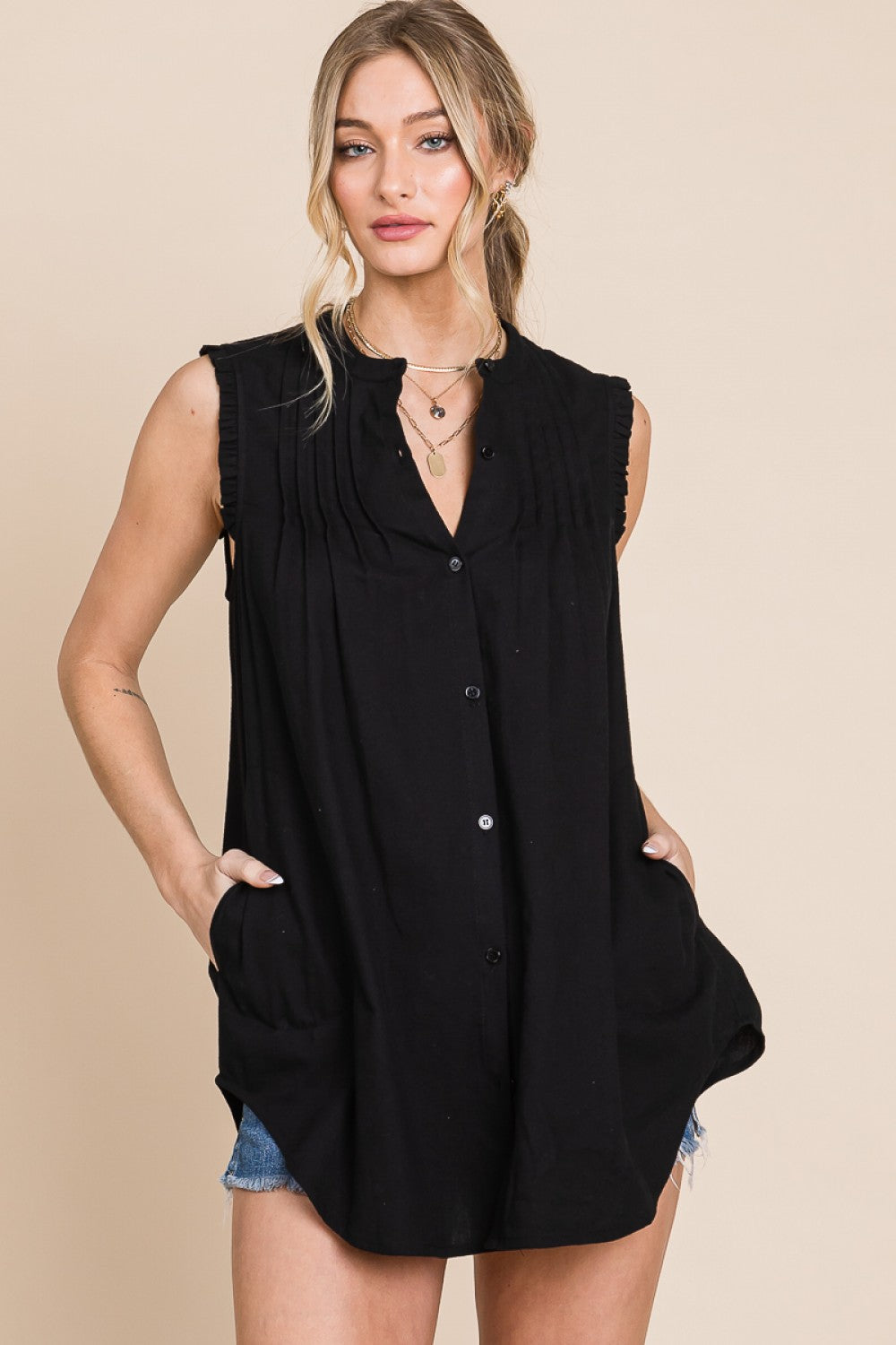 Coming to You Button Down - Black