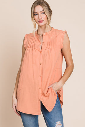 Coming to You Button Down - Coral
