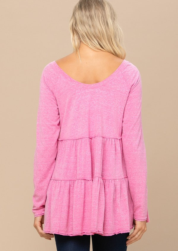 Forever Isn't Enough Tiered Tunic - Fuchsia