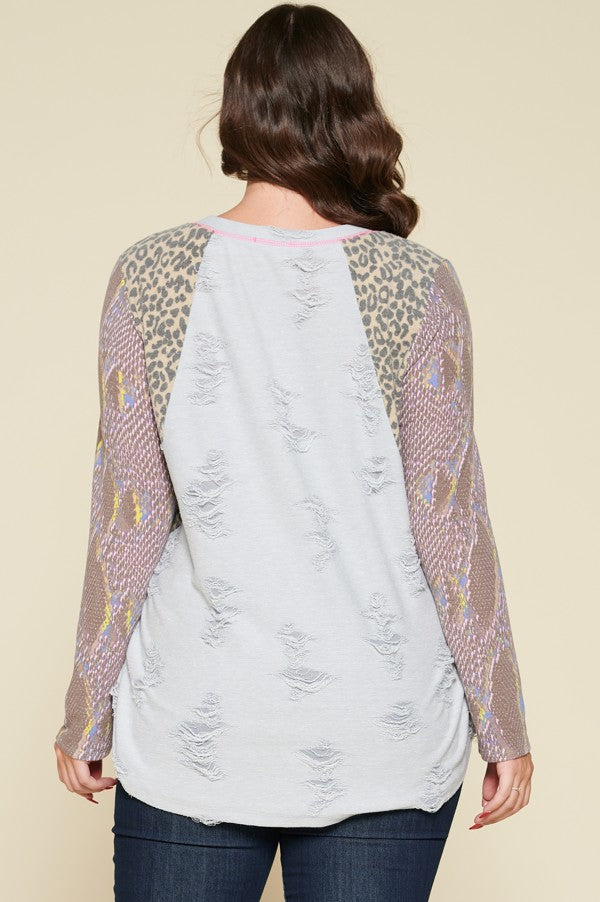 Mix Things Up Top - Mineral Grey