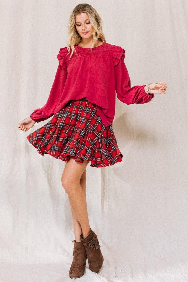 Feeling the Thrill Ruffled Hem Skirt