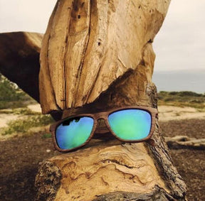 FarOut Sunglasses - Wood Grain Brown Polarized Premiums Green Lens