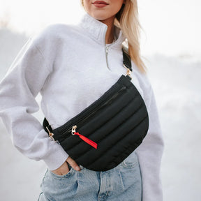 Jolie Puffer Belt Bag - Black