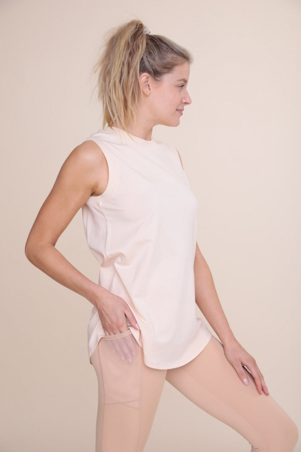 Time To Go Muscle Tank - Light Peach