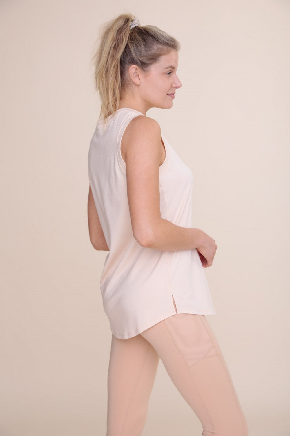 Time To Go Muscle Tank - Light Peach