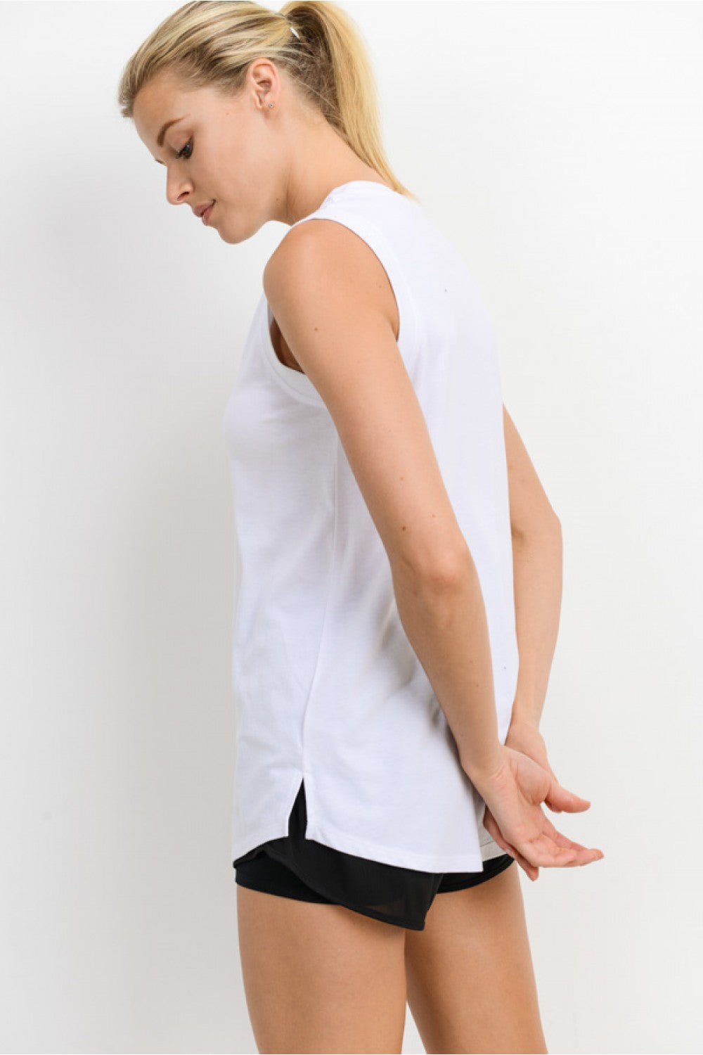 Time To Go Muscle Tank - White