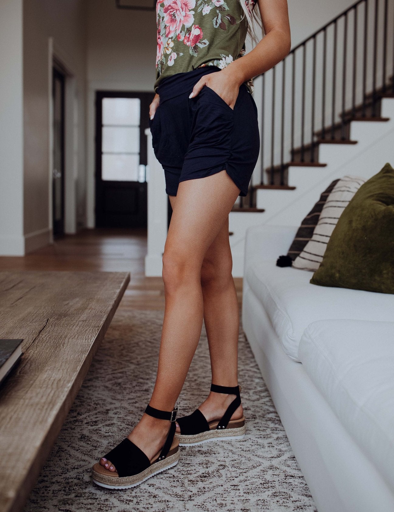 Blissfully Yours Harem Shorts - Navy