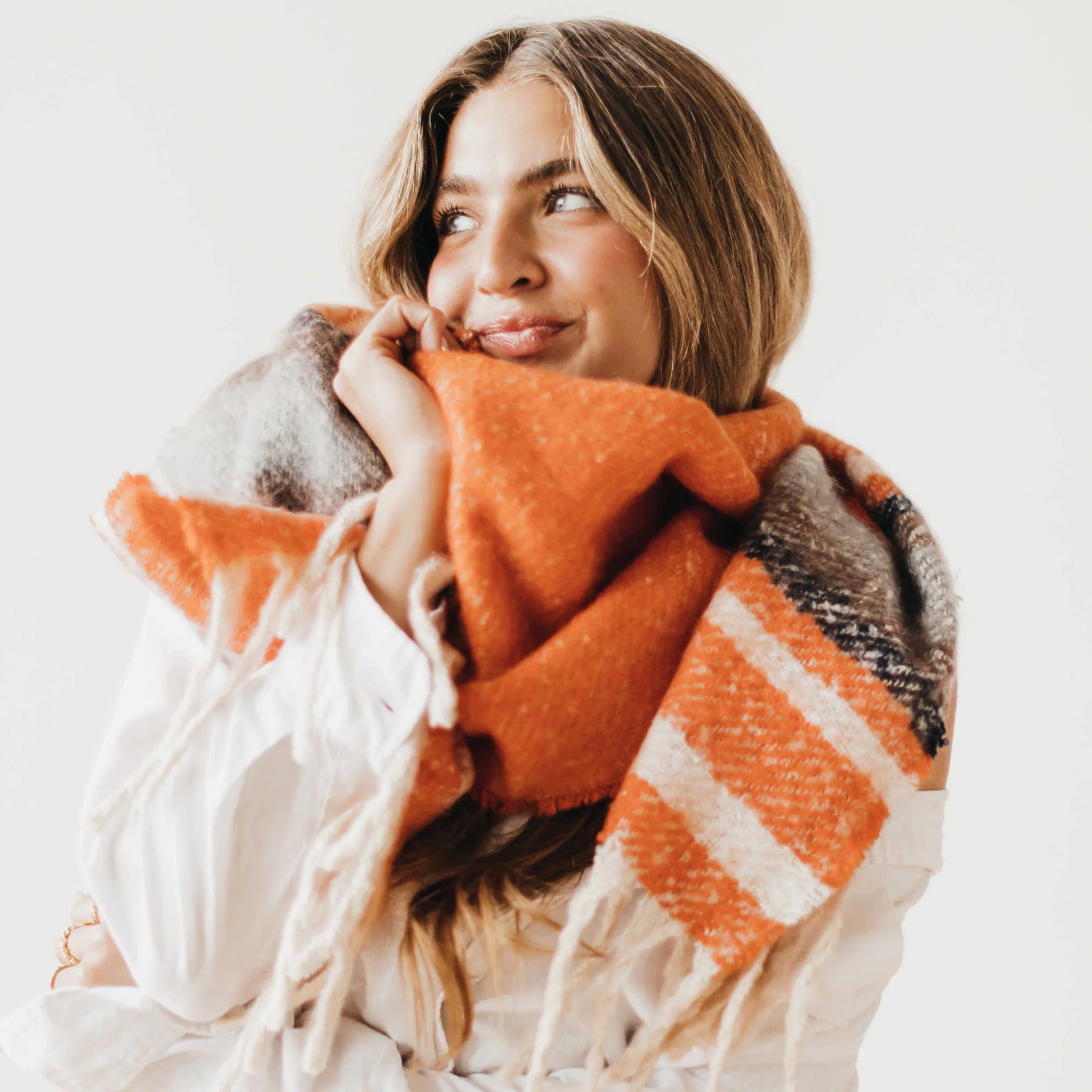 New Day Striped Scarf Orange