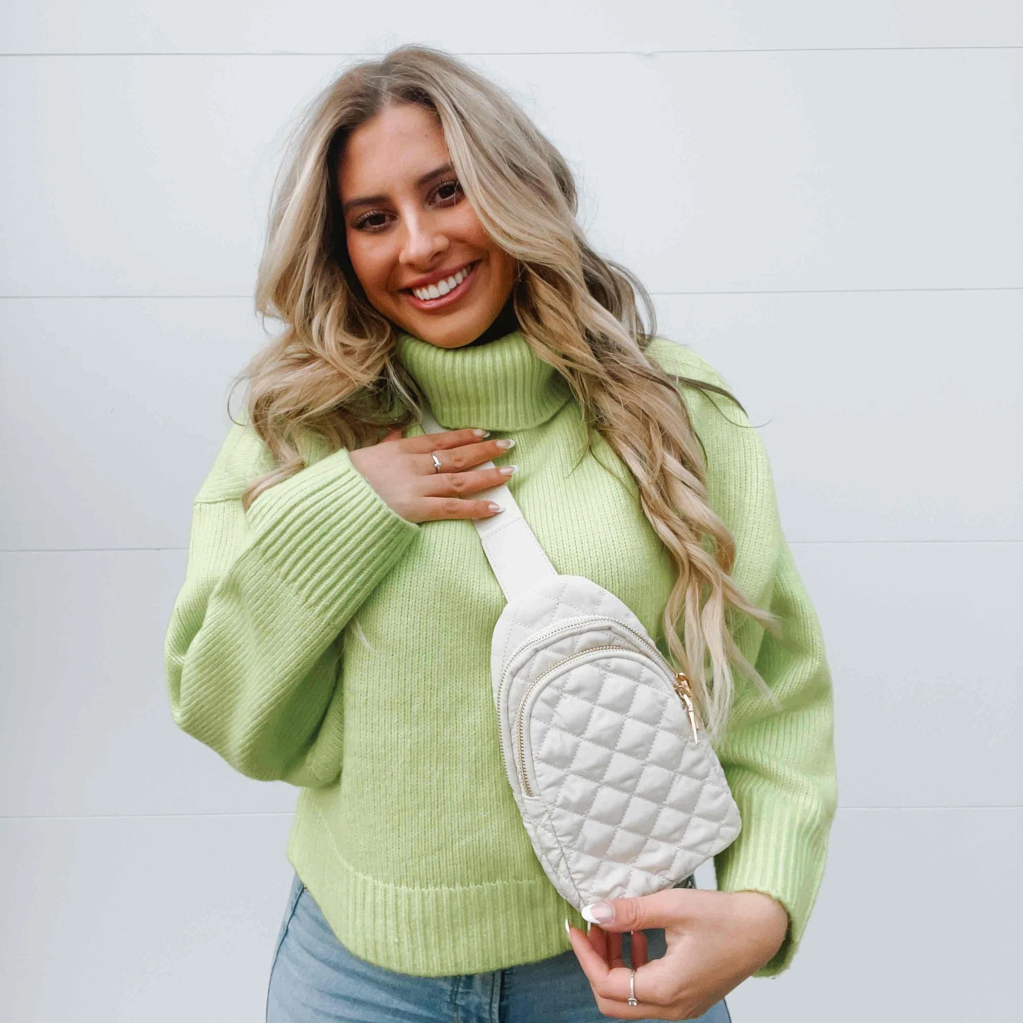 Pinelope Puffer Bum Bag - Cream