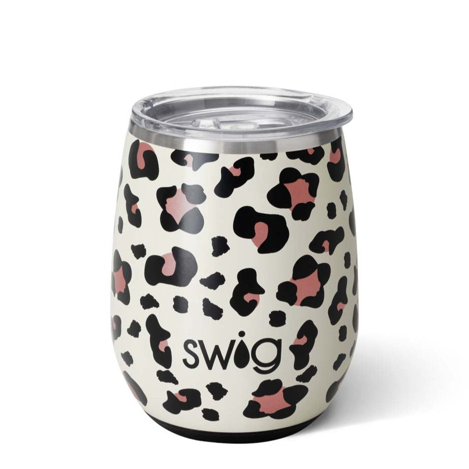 Swig Luxy Leopard Stemless Wine Cup (14oz)