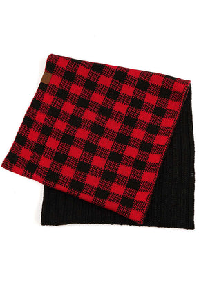 CC Buffalo Check Infinity Scarf - Red/Black