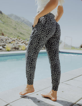 Simply The Best Harem Pants - Grey Leopard Print