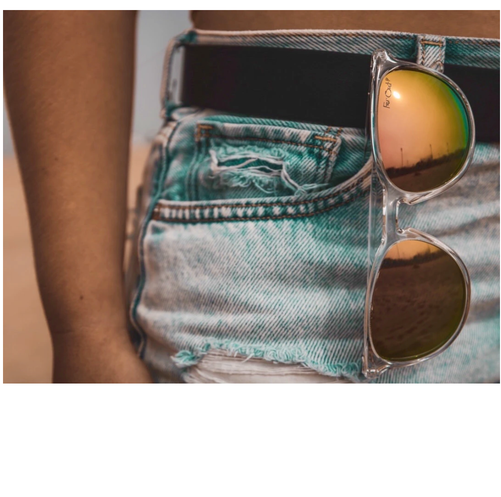 FarOut Sunglasses - Clear Polarized Rounders Pink Lens