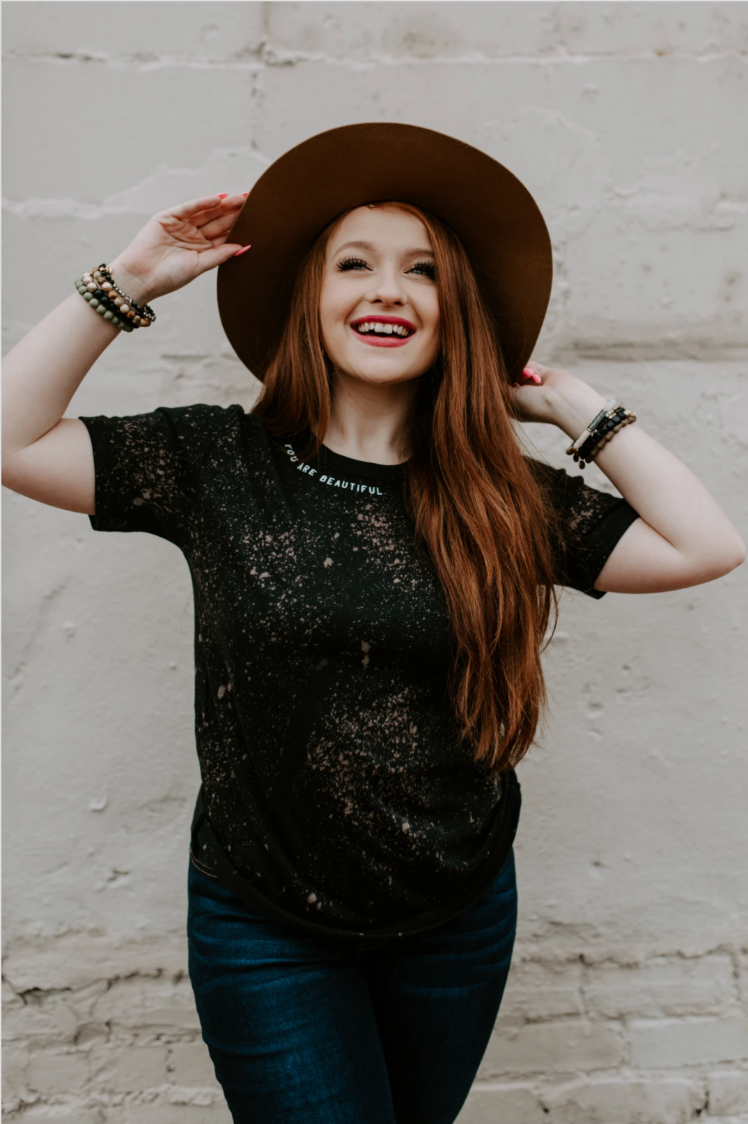 You Are Beautiful Black Bleached Tee + Youth Sizes