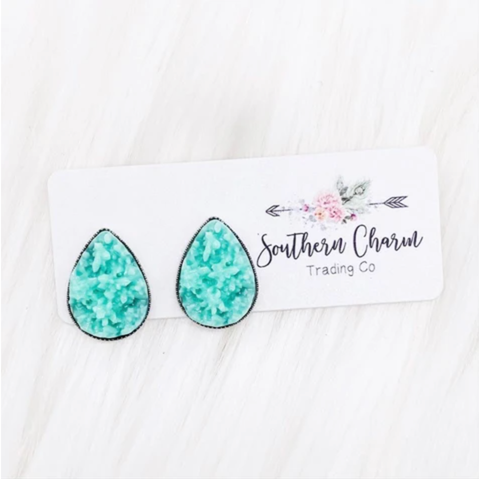 Big as Texas Spring Sweet Mint Teardrop Earrings