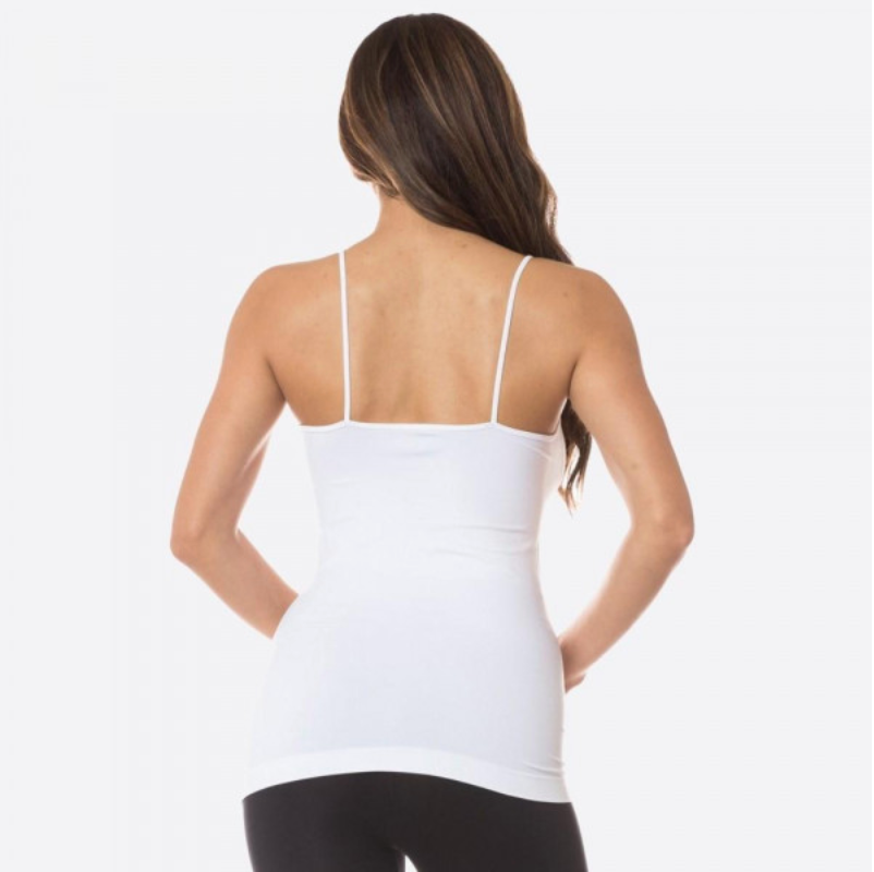 Seamless Triple Criss Cross Tank - White