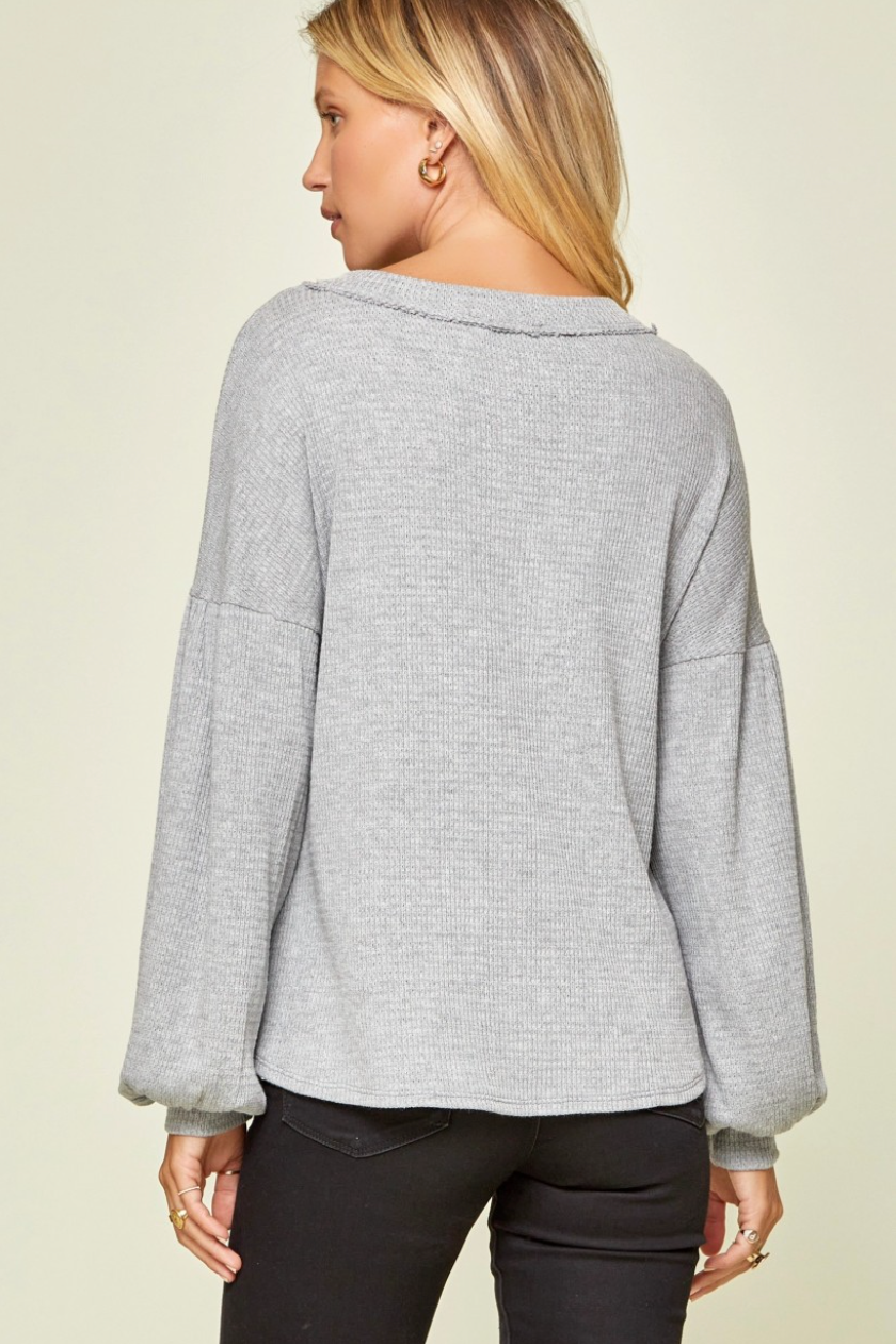 Humble Moments Knit Top - Grey