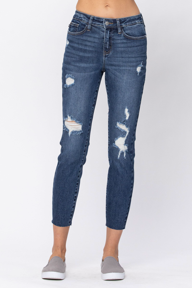 Judy Blue Vintage Cut Off Relaxed Fit Jeans