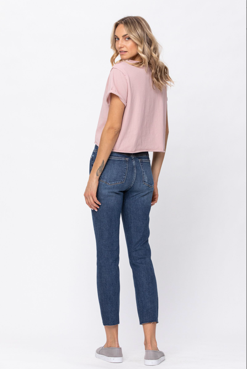 Judy Blue Vintage Cut Off Relaxed Fit Jeans