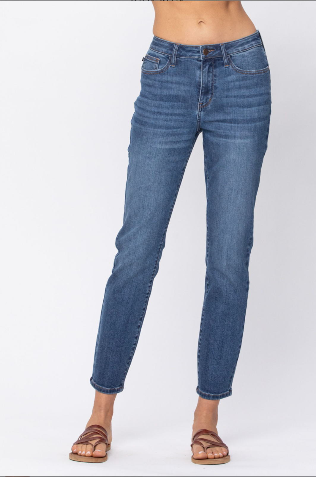 Judy Blue High Waist Non-Distressed Boyfriend Jeans