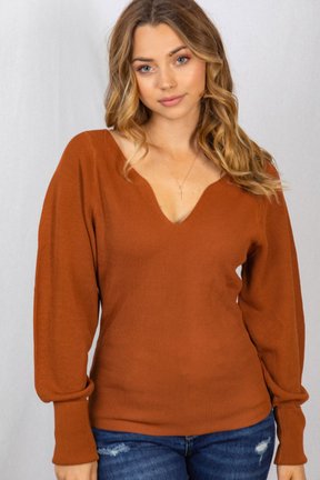 On To Better Days Sweater - Copper