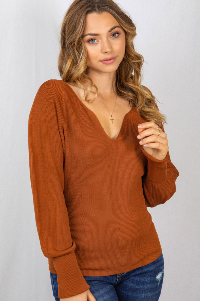On To Better Days Sweater - Copper