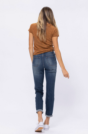 Judy Blue Destroy Knee Patch Boyfriend Jeans