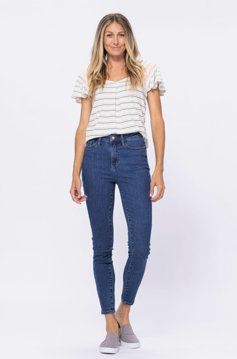 Judy Blue High Rise Stone Wash Skinny Jeans