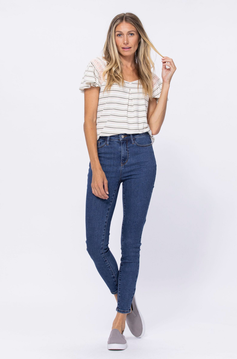 Judy Blue High Rise Stone Wash Skinny Jeans