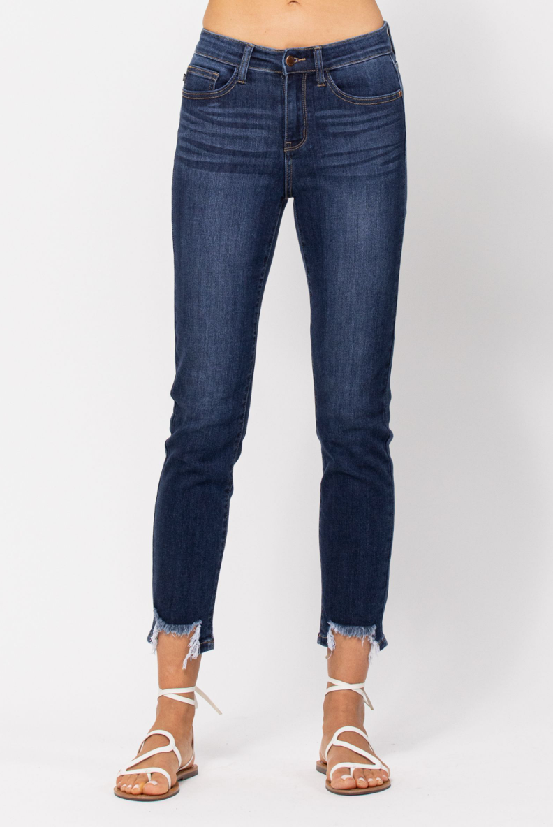 Judy Blue Shark Bite Girlfriend Jeans