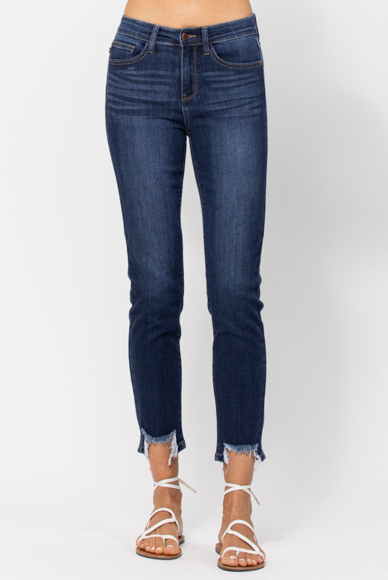 Judy Blue Shark Bite Girlfriend Jeans