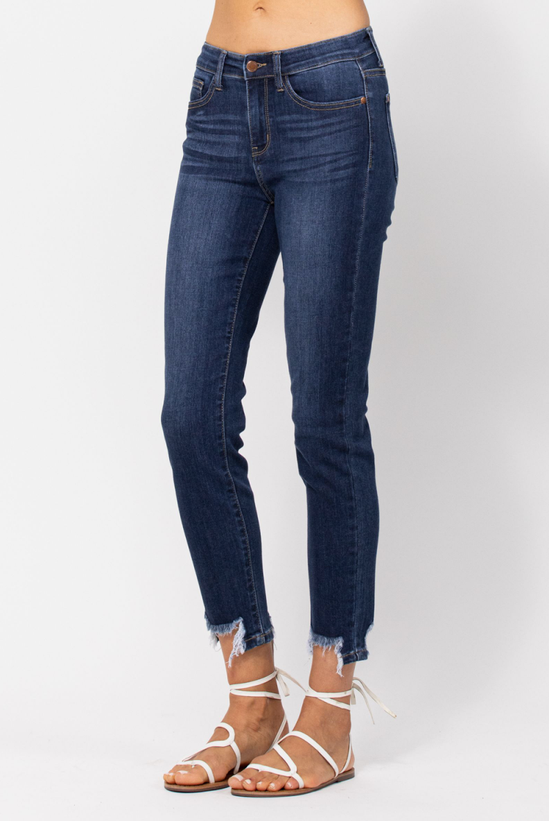 Judy Blue Shark Bite Girlfriend Jeans