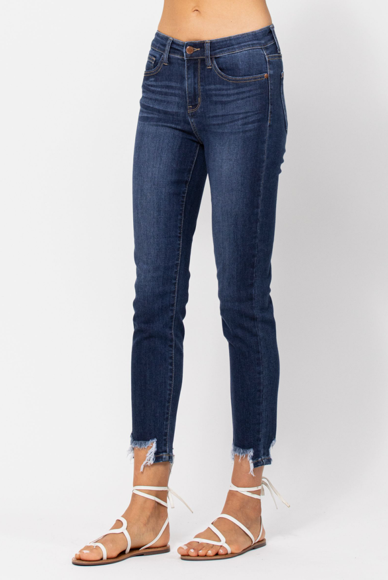 Judy Blue Shark Bite Girlfriend Jeans