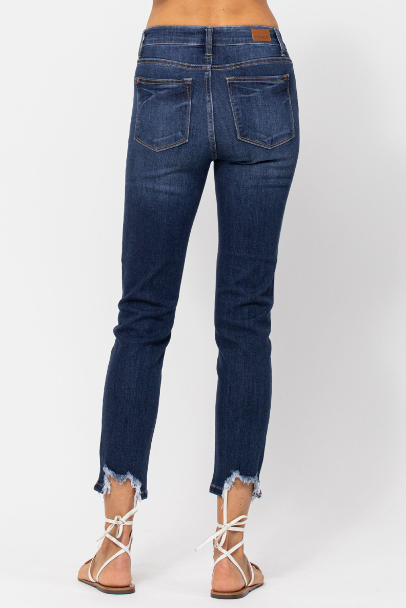 Judy Blue Shark Bite Girlfriend Jeans