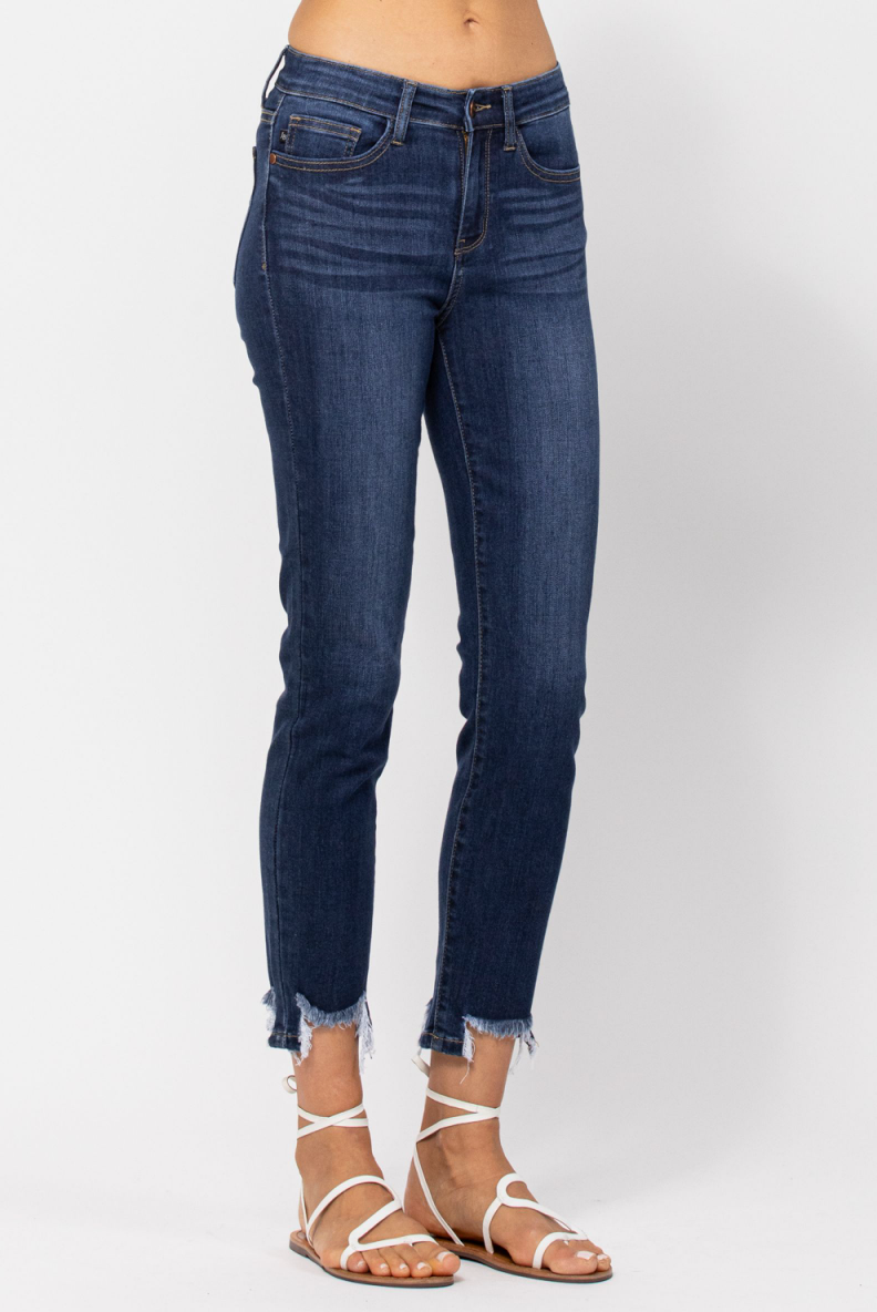 Judy Blue Shark Bite Girlfriend Jeans