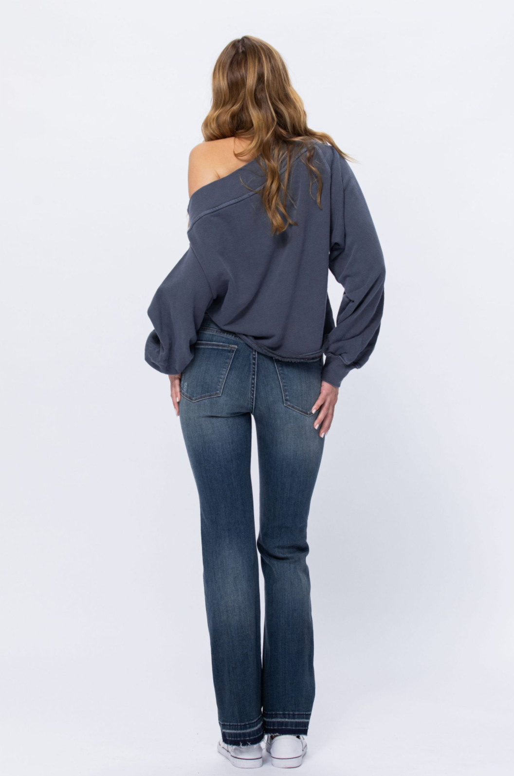 Judy Blue Knee Destroyed Patch Bootcut Jeans